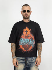 T-shirt heart and roses pd