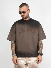 T-shirt west sfumata brown