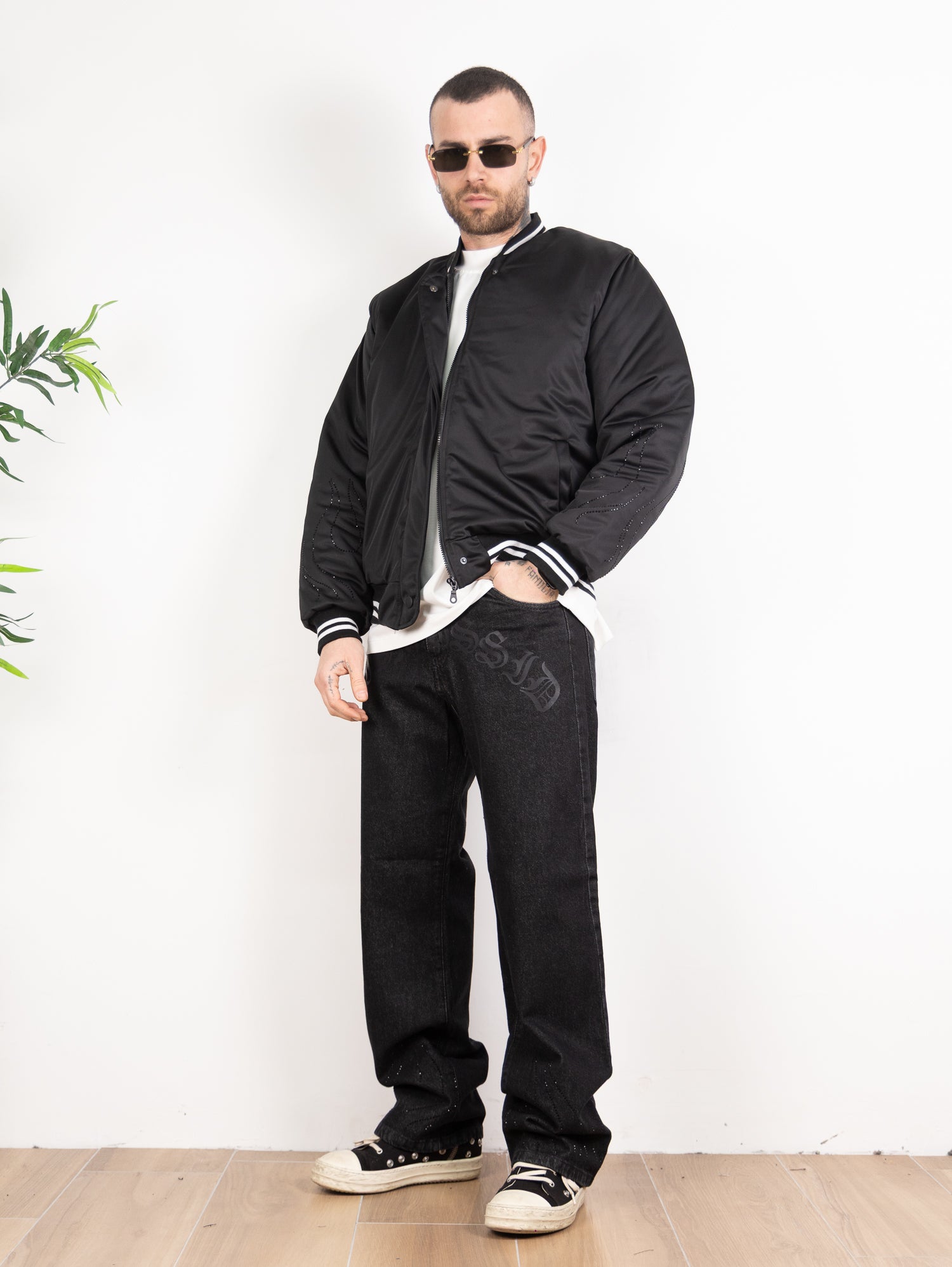 Baggy flame strass
