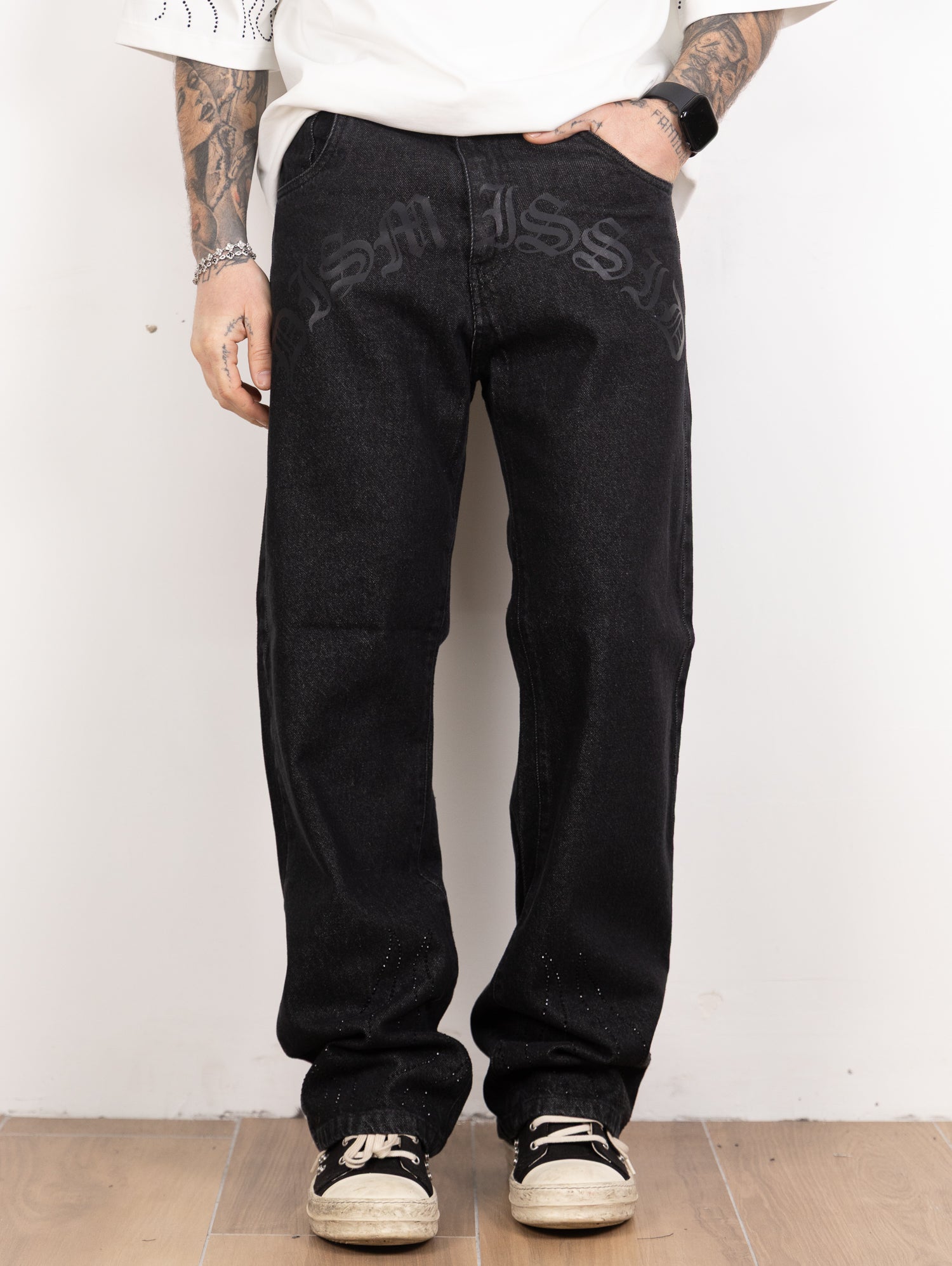 Baggy flame strass