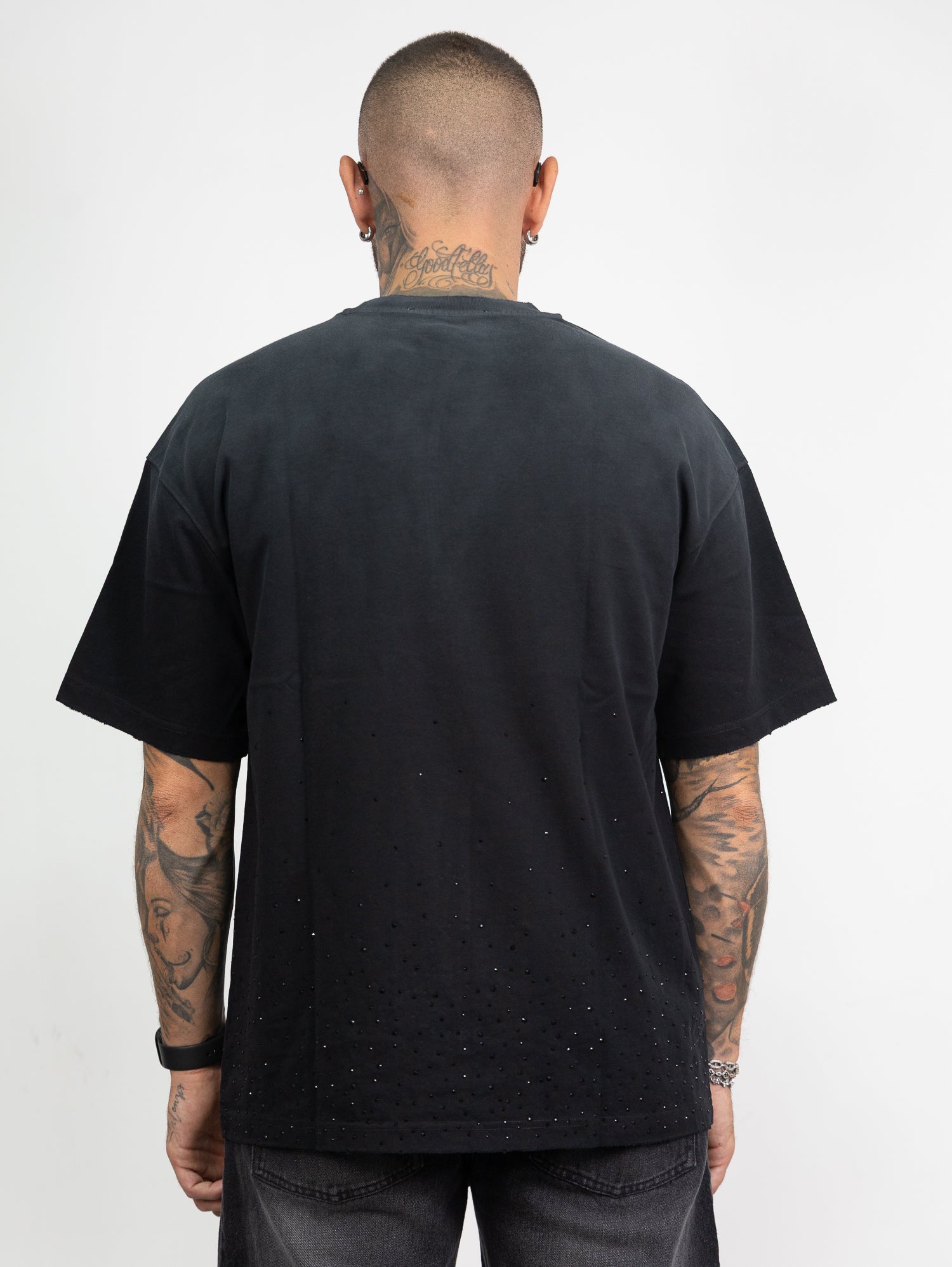 T-shirt sfumata strass