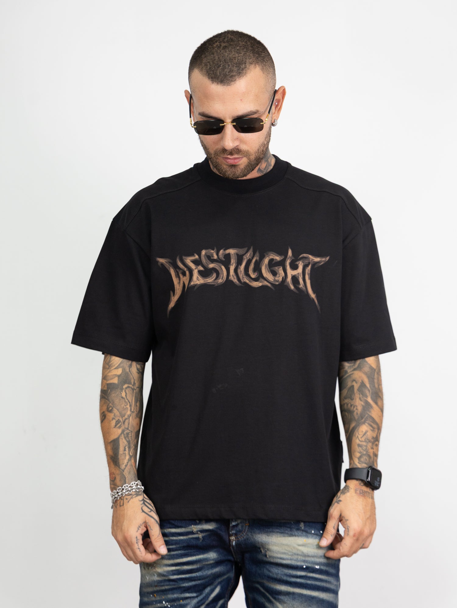 T-shirt west light double color