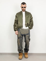 Salopette denim sand