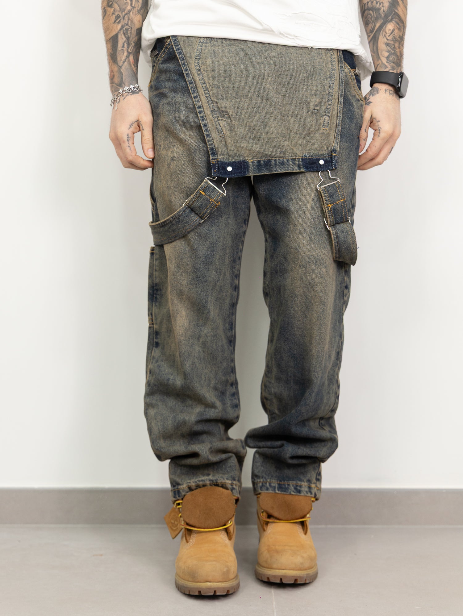 Salopette denim sand