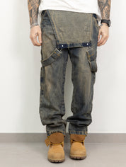 Salopette denim sand