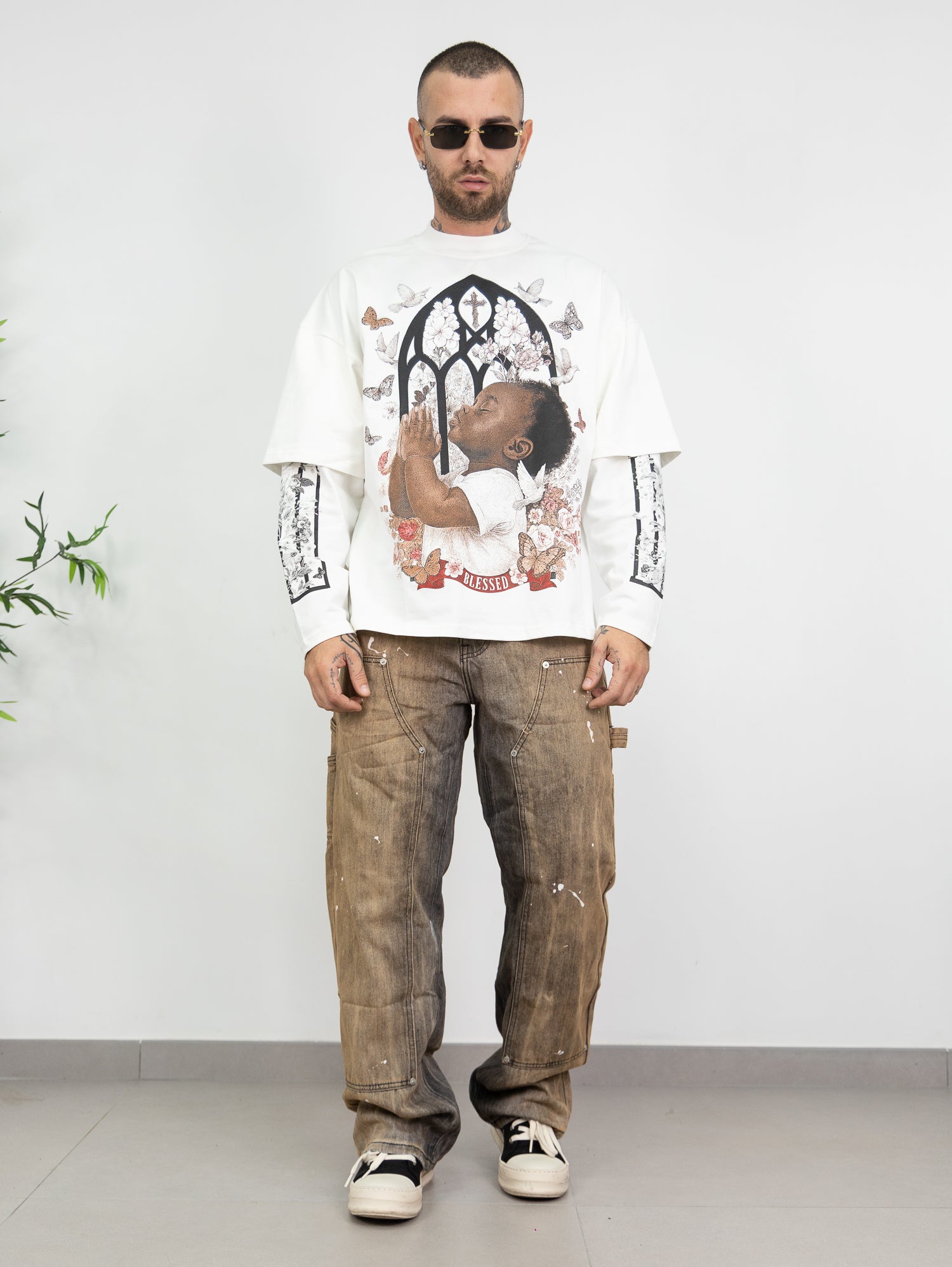T-shirt double sleeve blessed