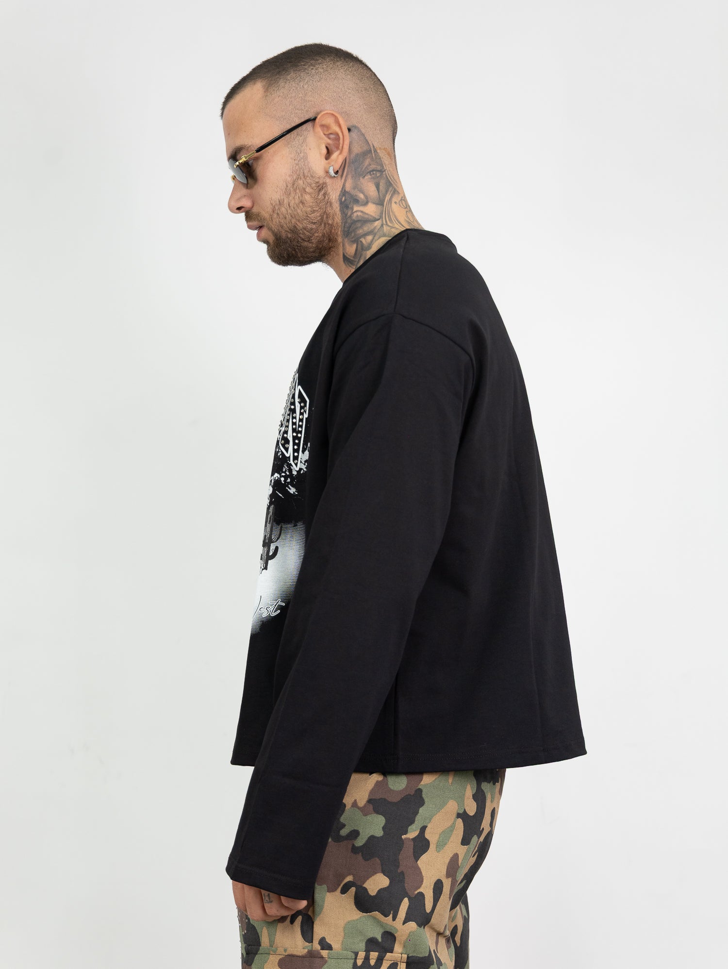 T-shirt long sleeve teschio