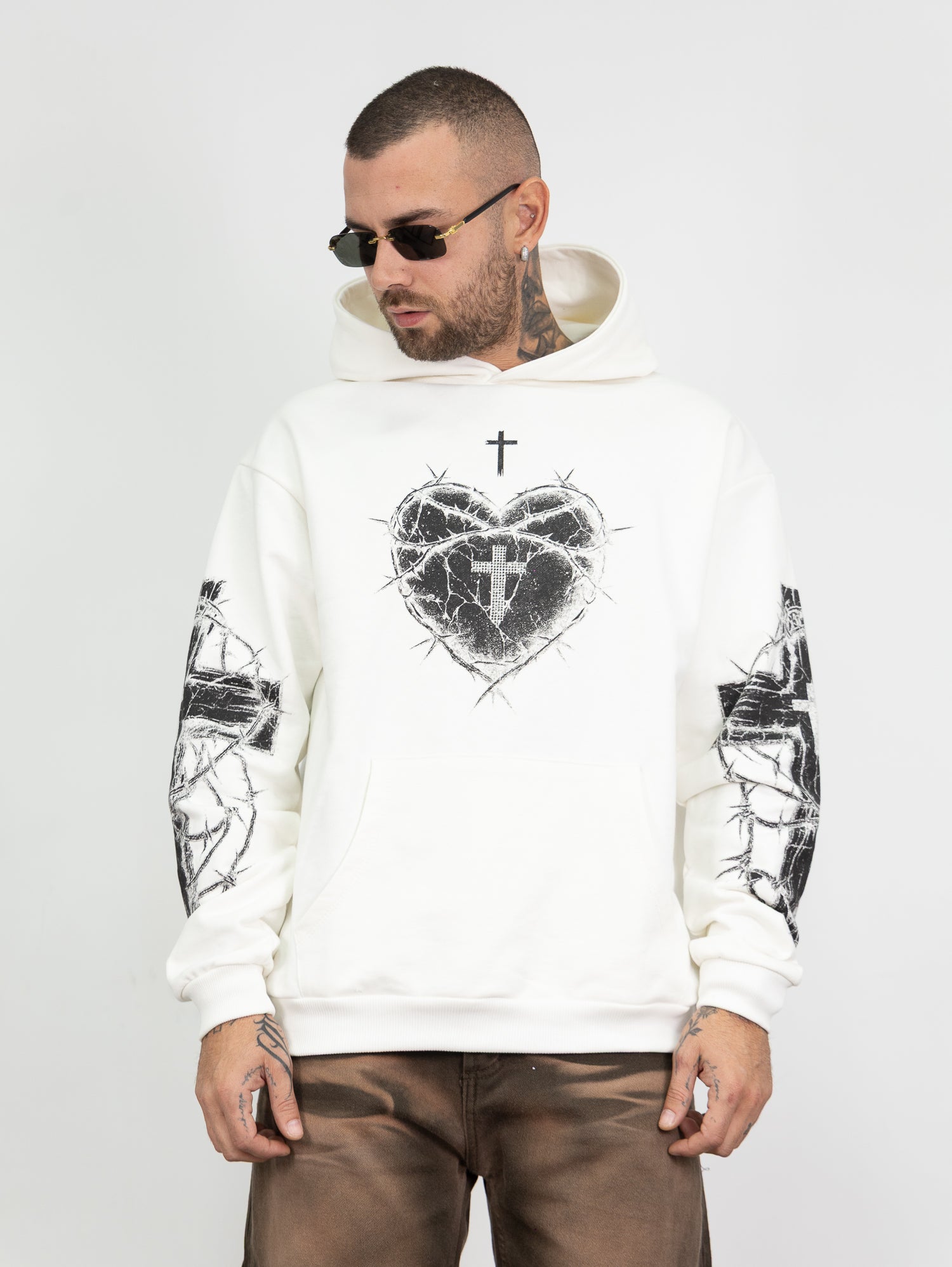 Felpa cappuccio cuore