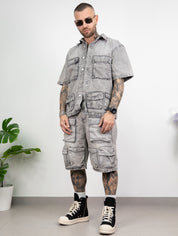 Coordinato multi pocket grey