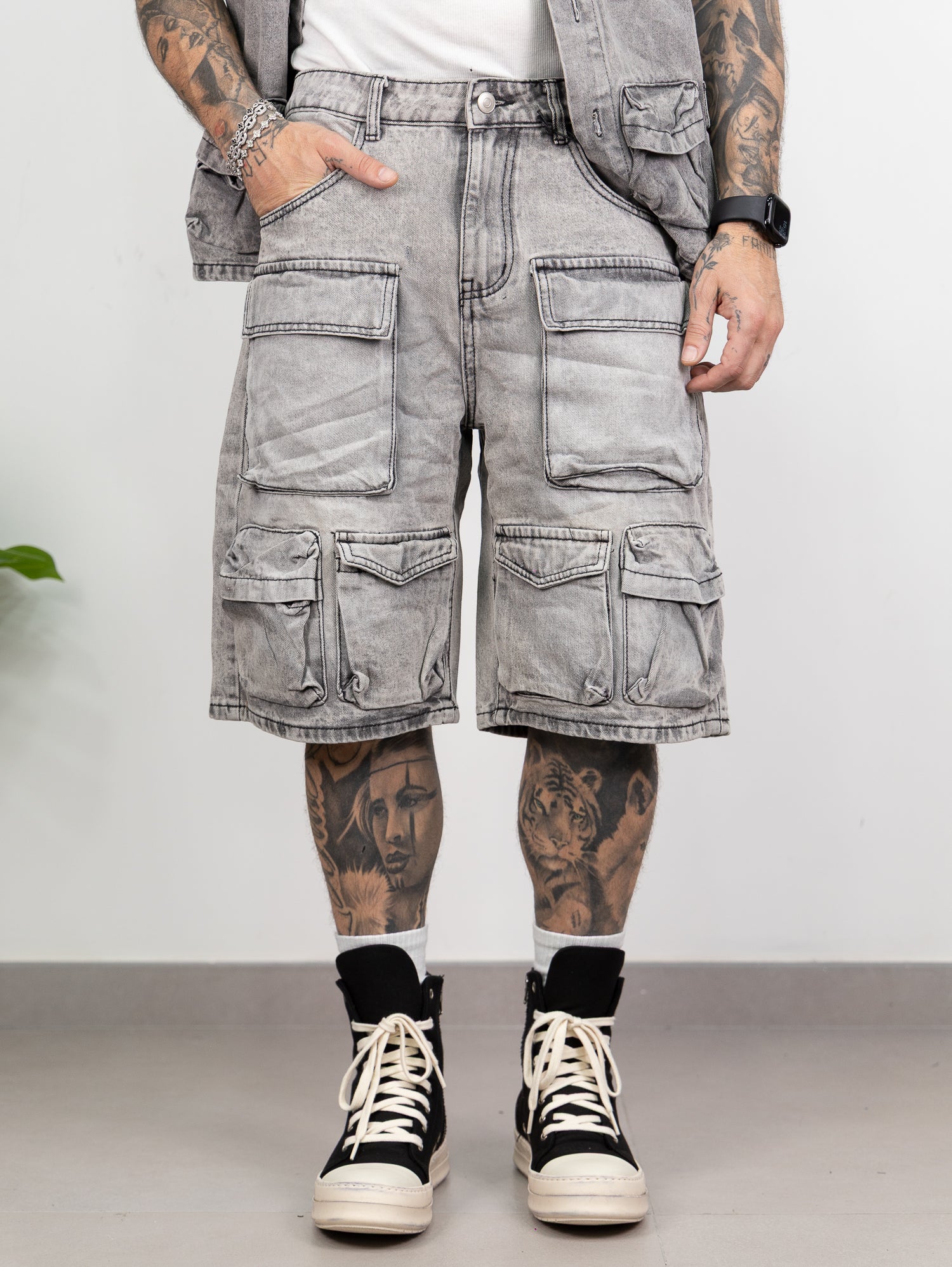 Coordinato multi pocket grey