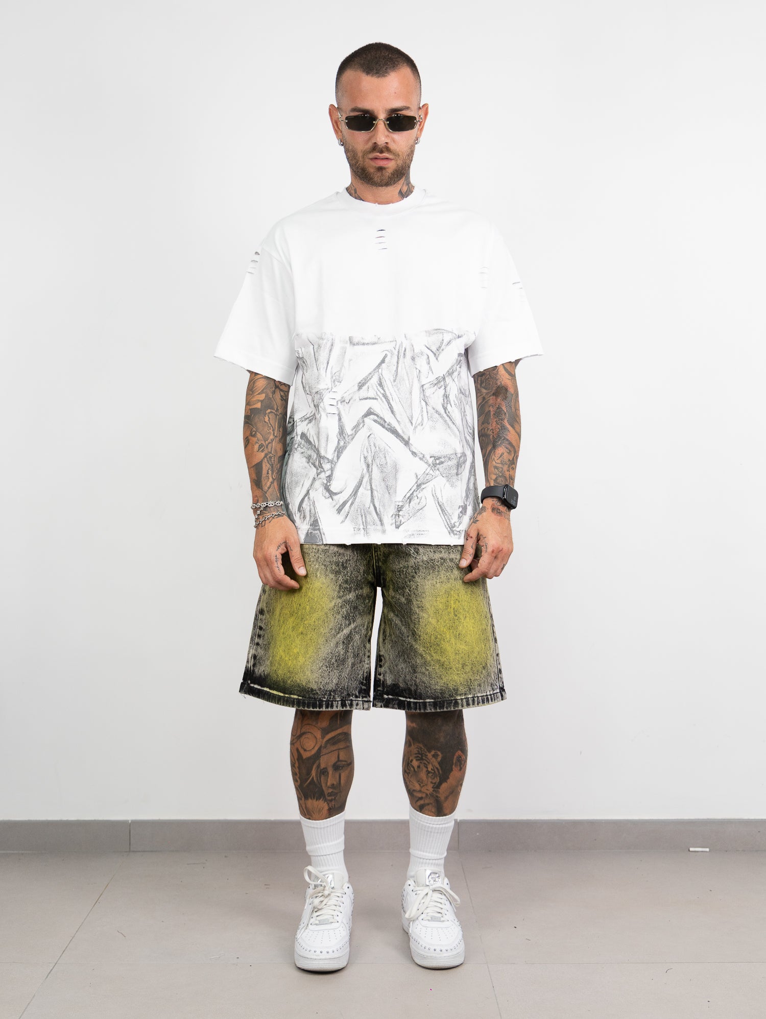 Bermuda jeans lav.green