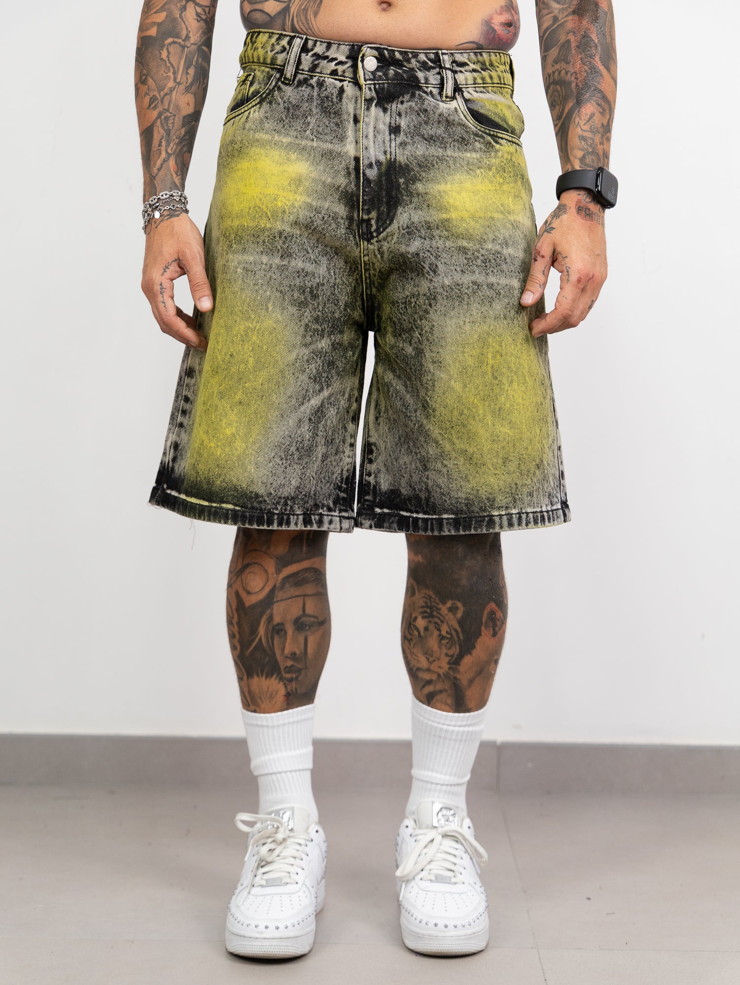 Bermuda jeans lav.green