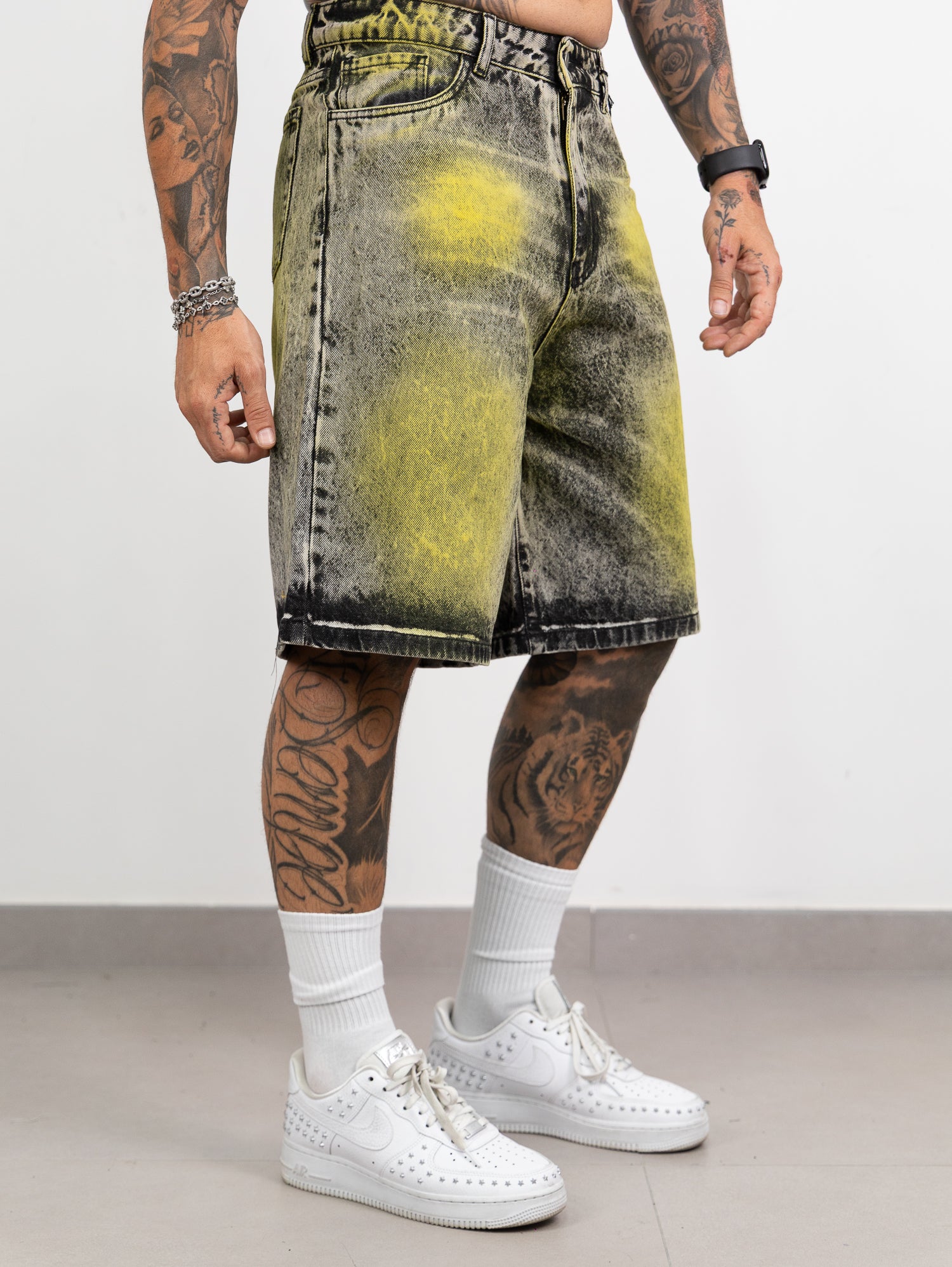 Bermuda jeans lav.green
