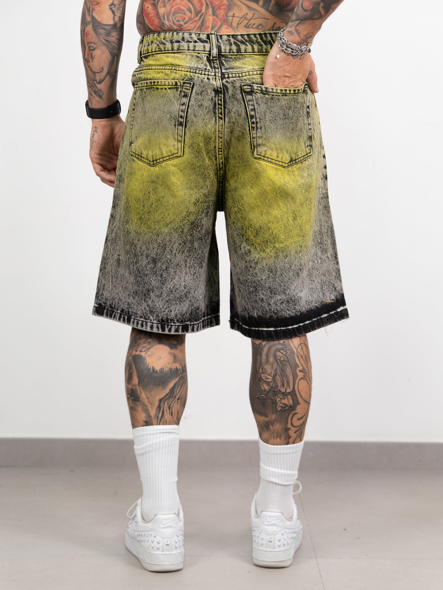 Bermuda jeans lav.green