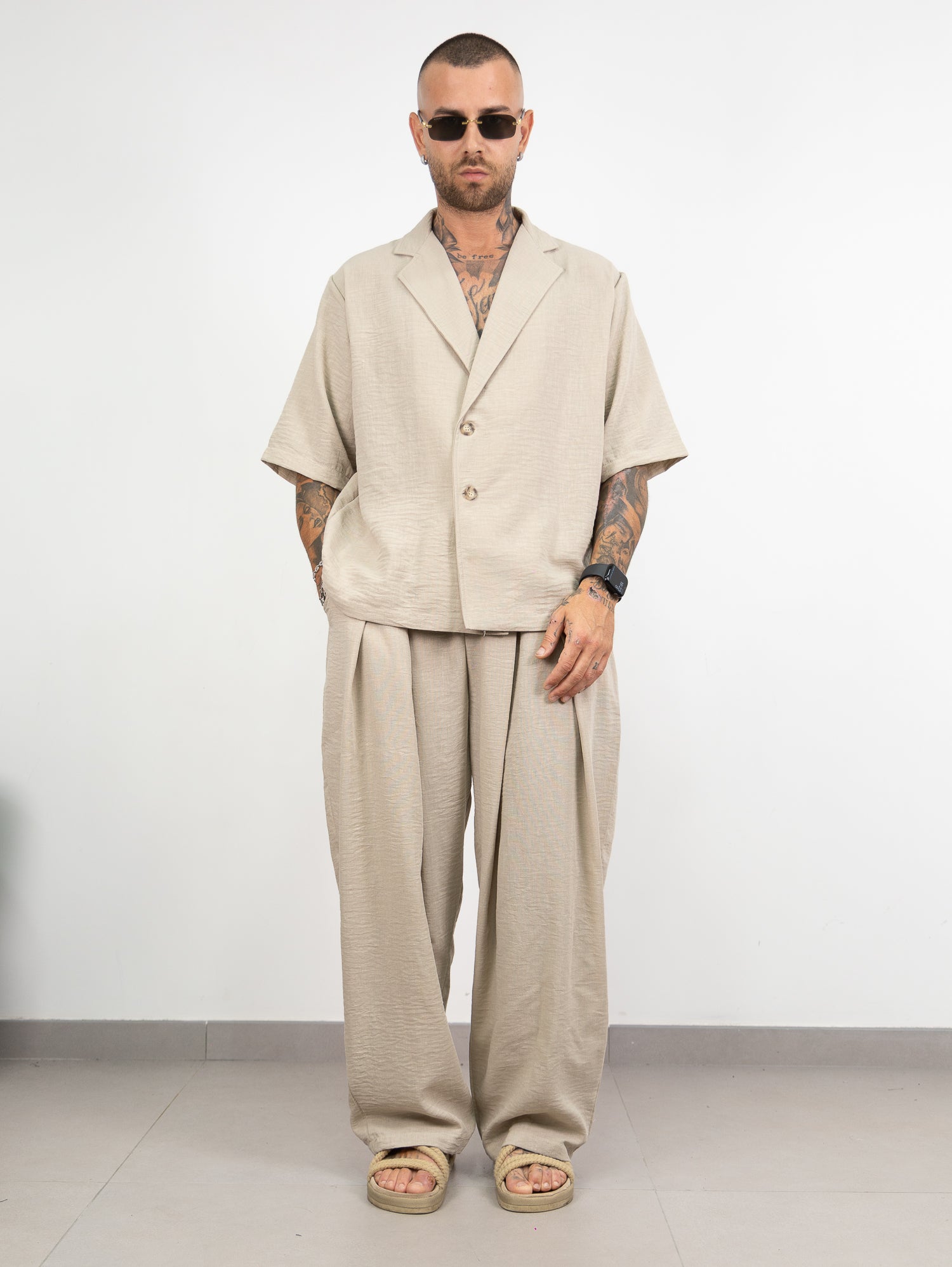 Abito pant pences lino
