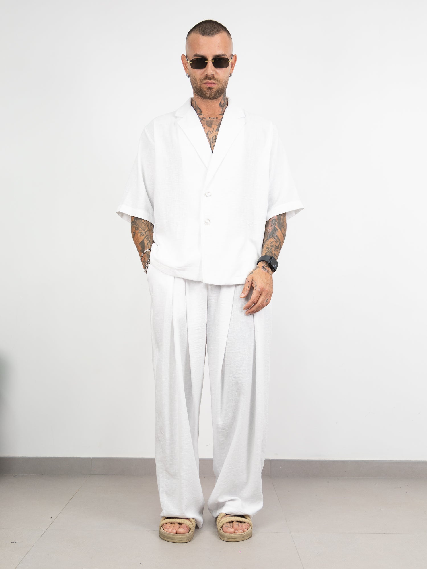 Abito pant pences lino