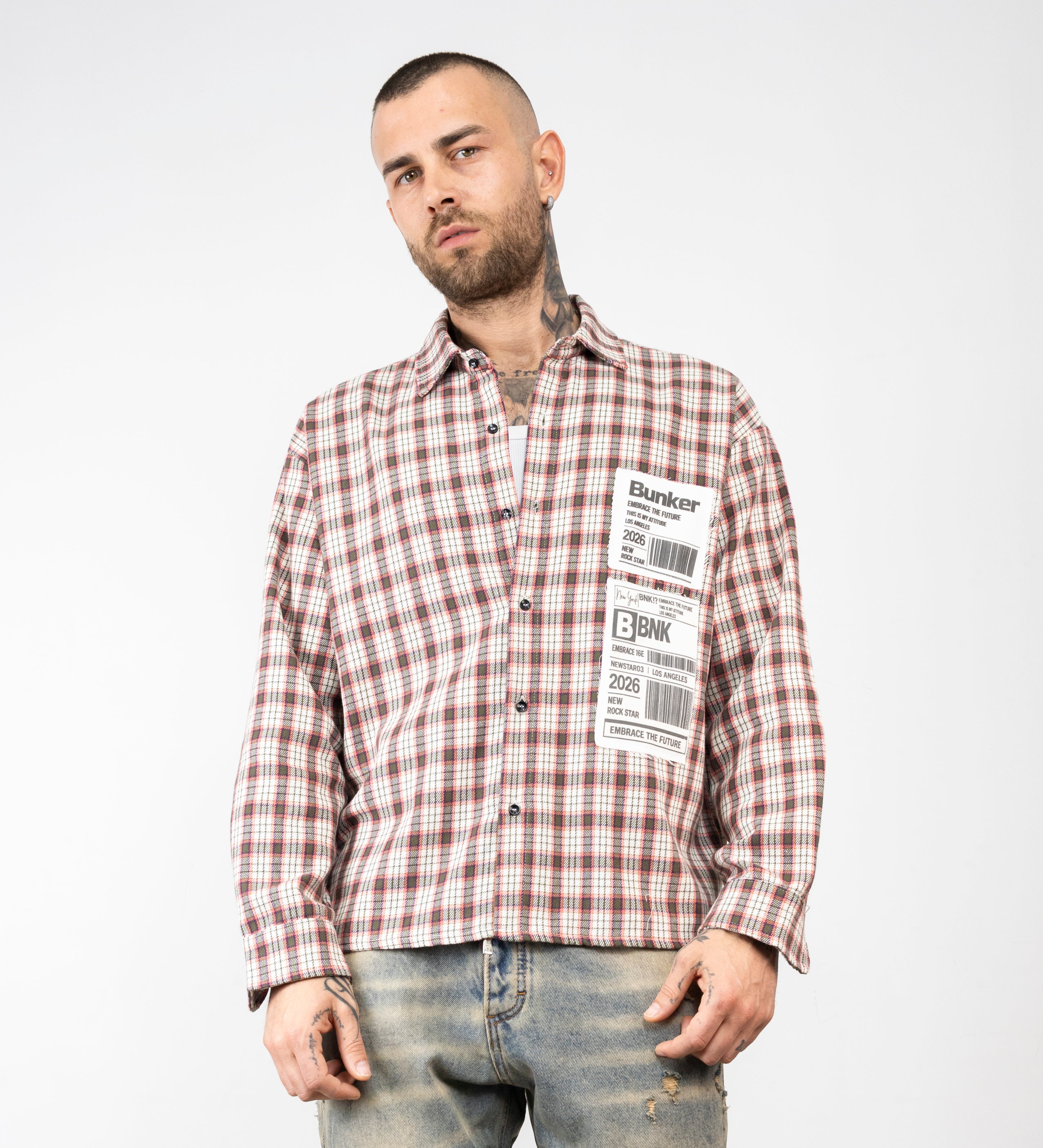 Camicia quadri barcode