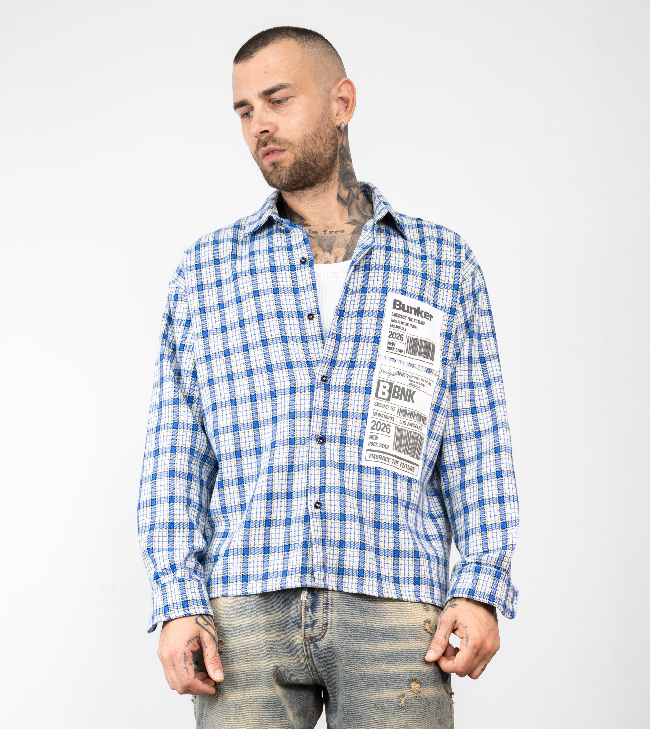 Camicia quadri barcode