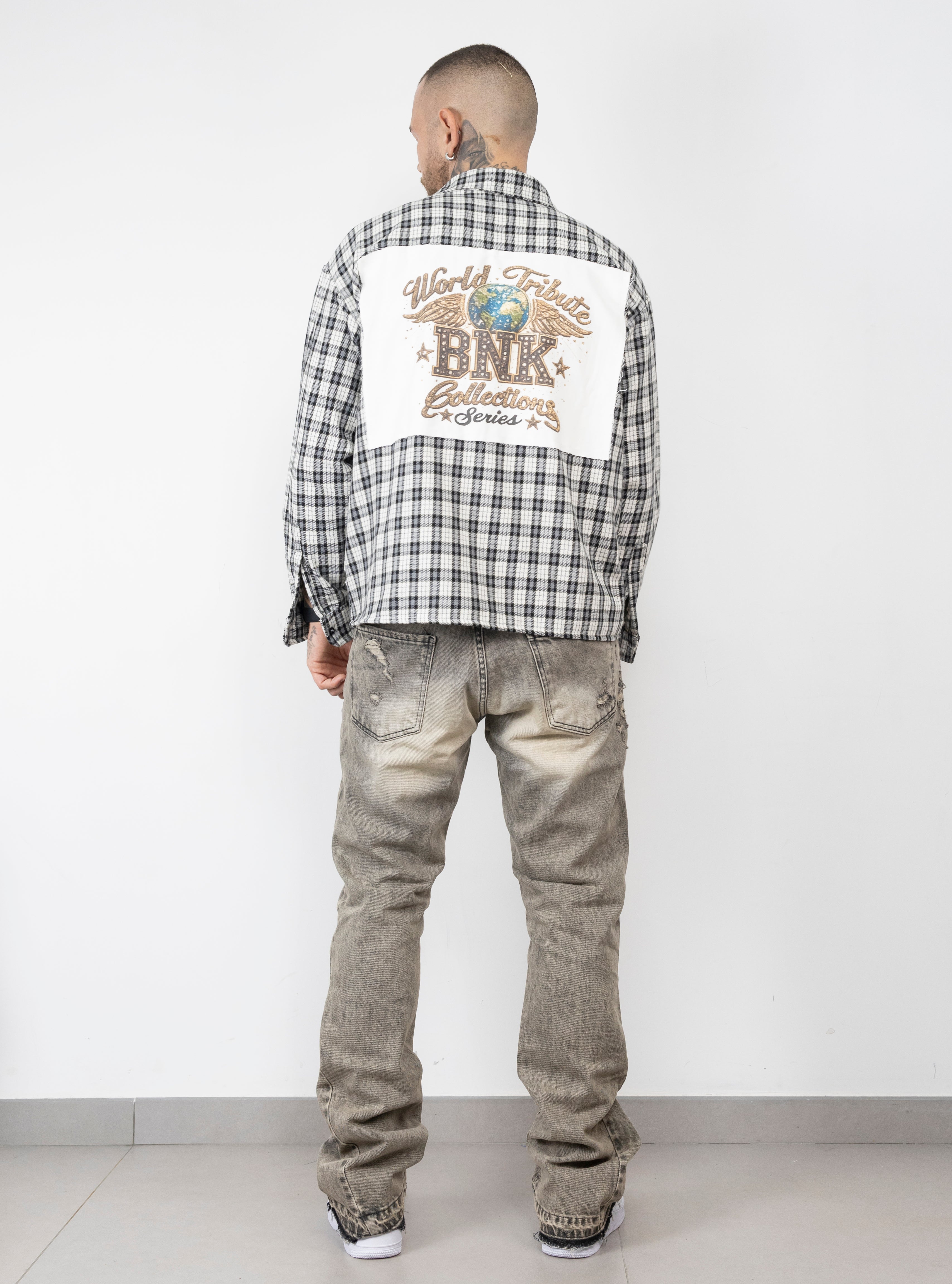 Camicia quadri barcode