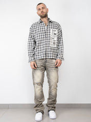 Camicia quadri barcode