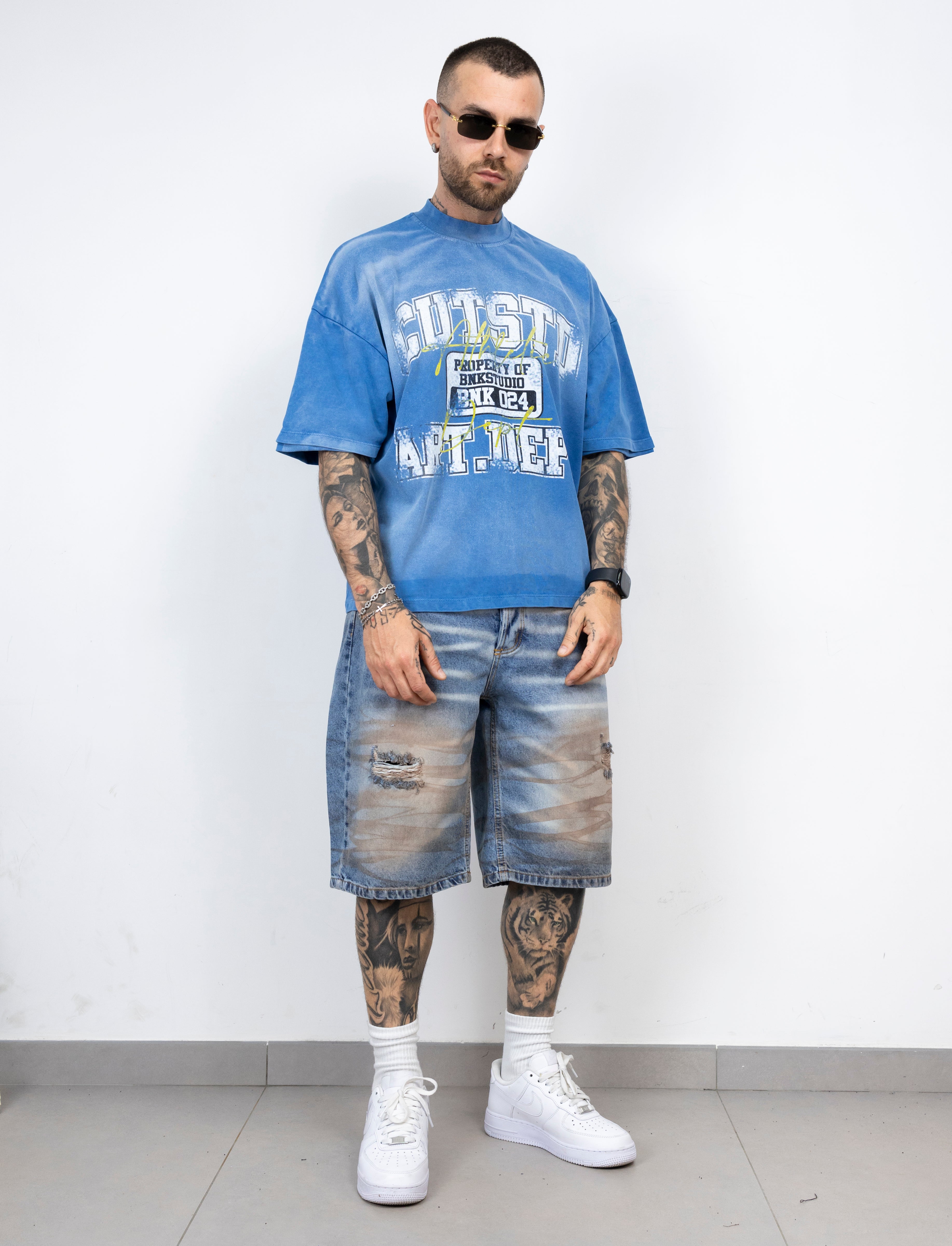 Jeans bermuda fly brown