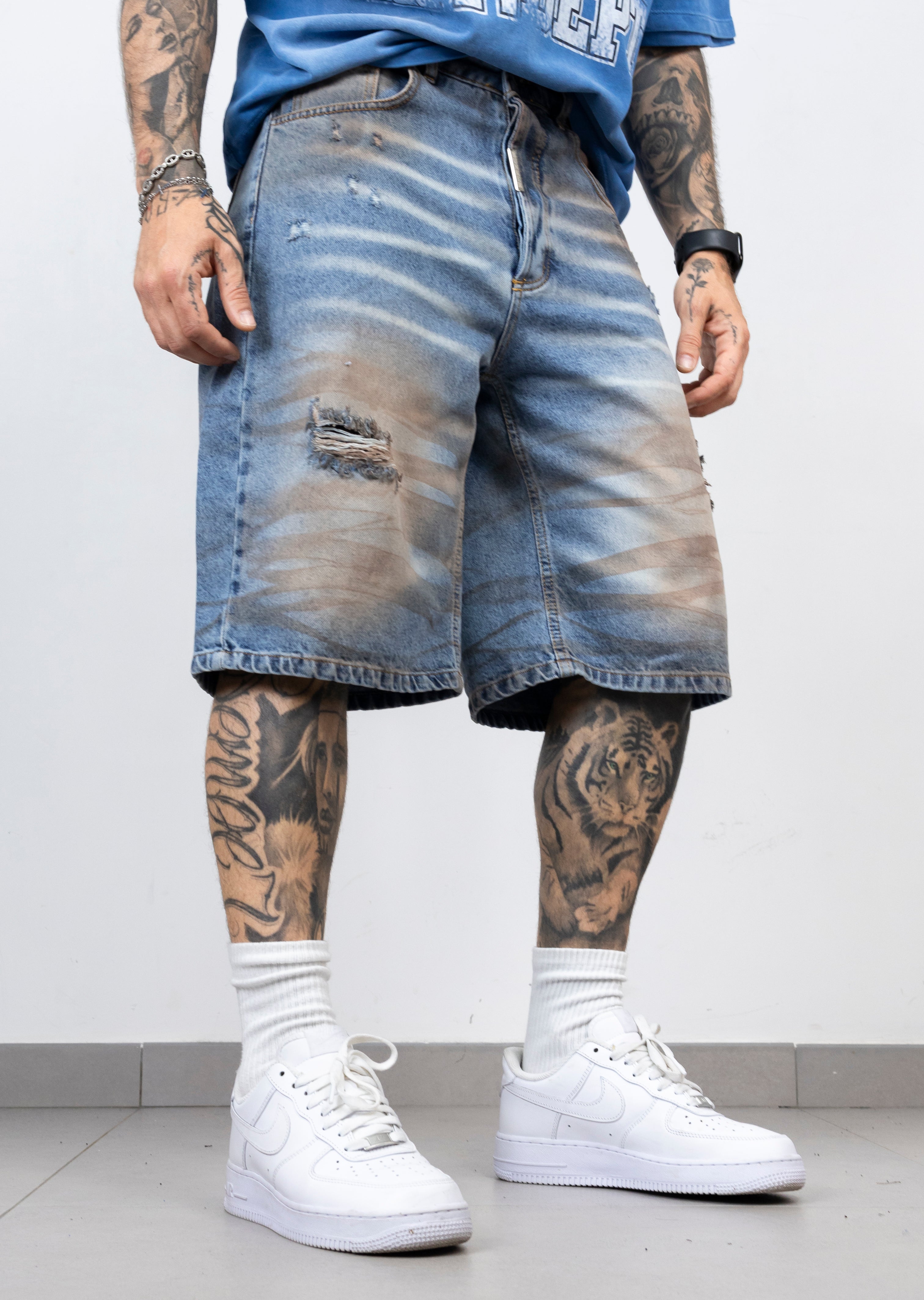 Jeans bermuda fly brown