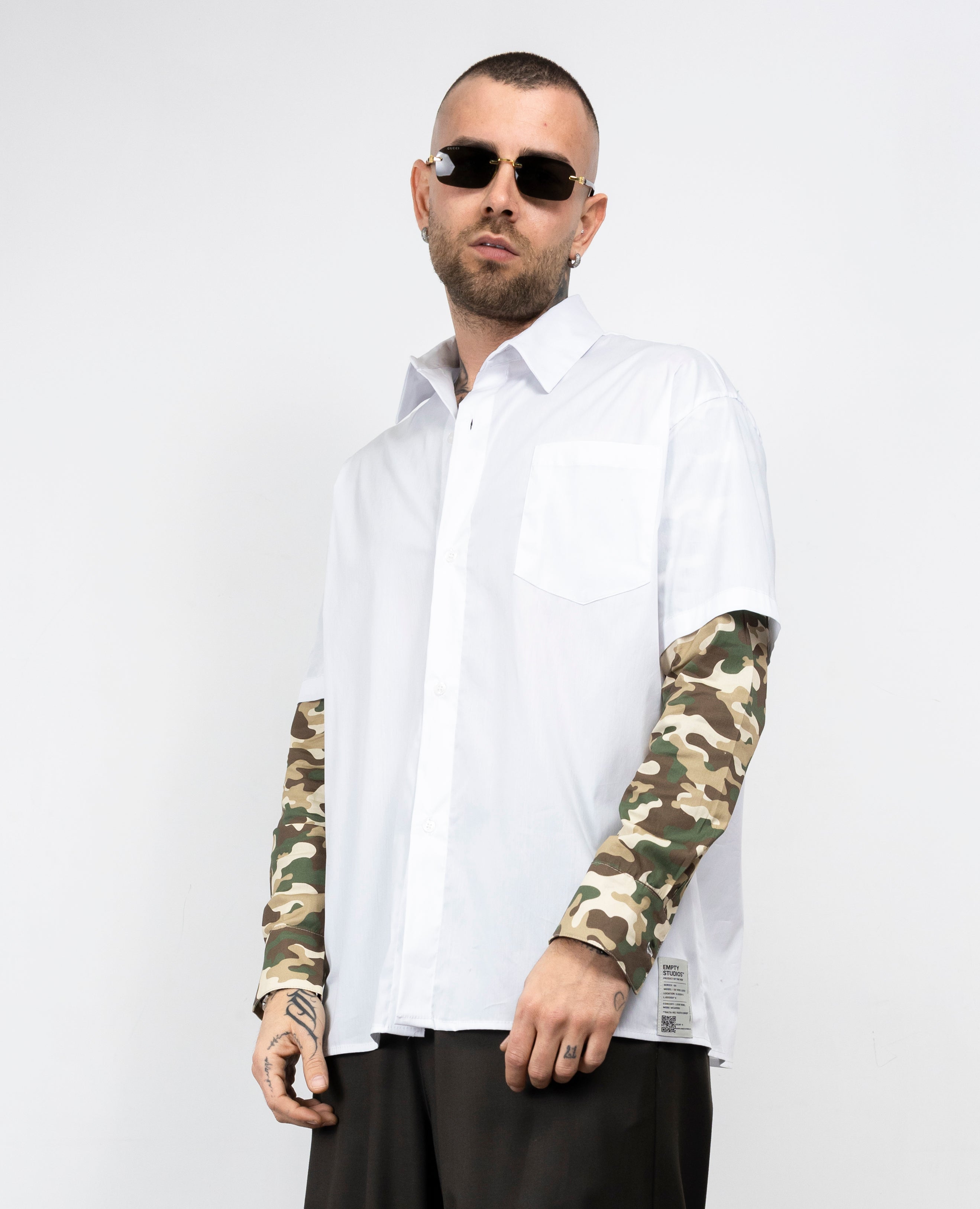 Camicia doouble sleeve mimetic