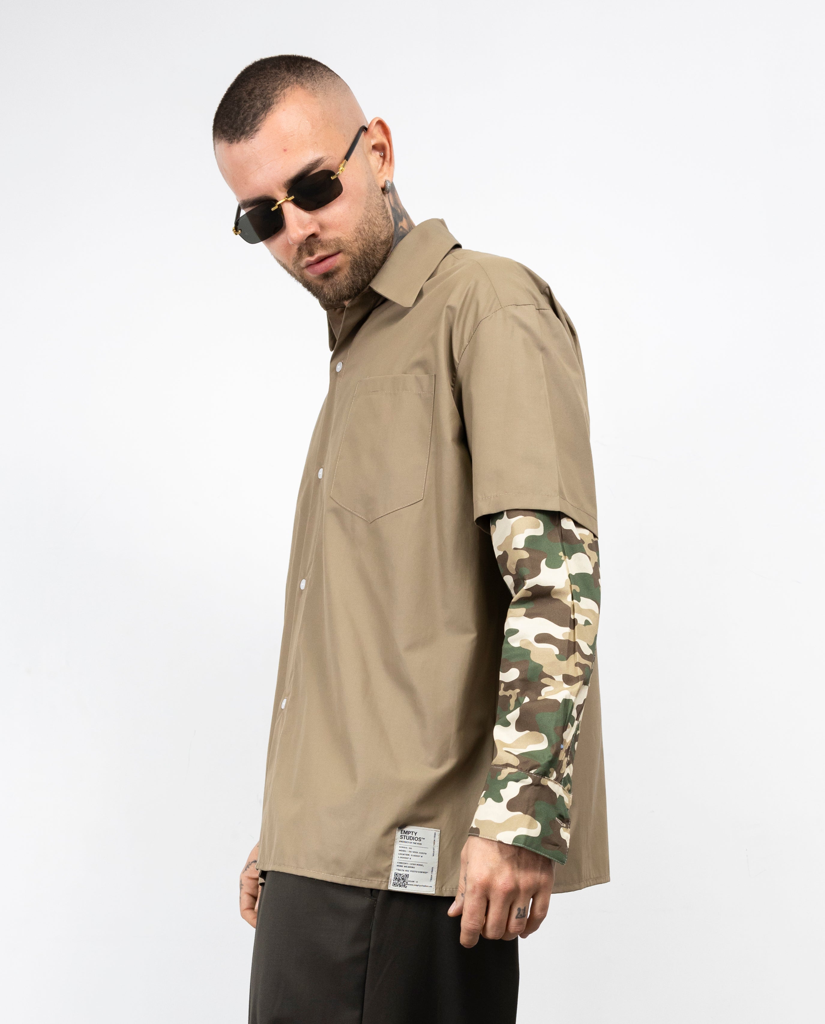 Camicia doouble sleeve mimetic