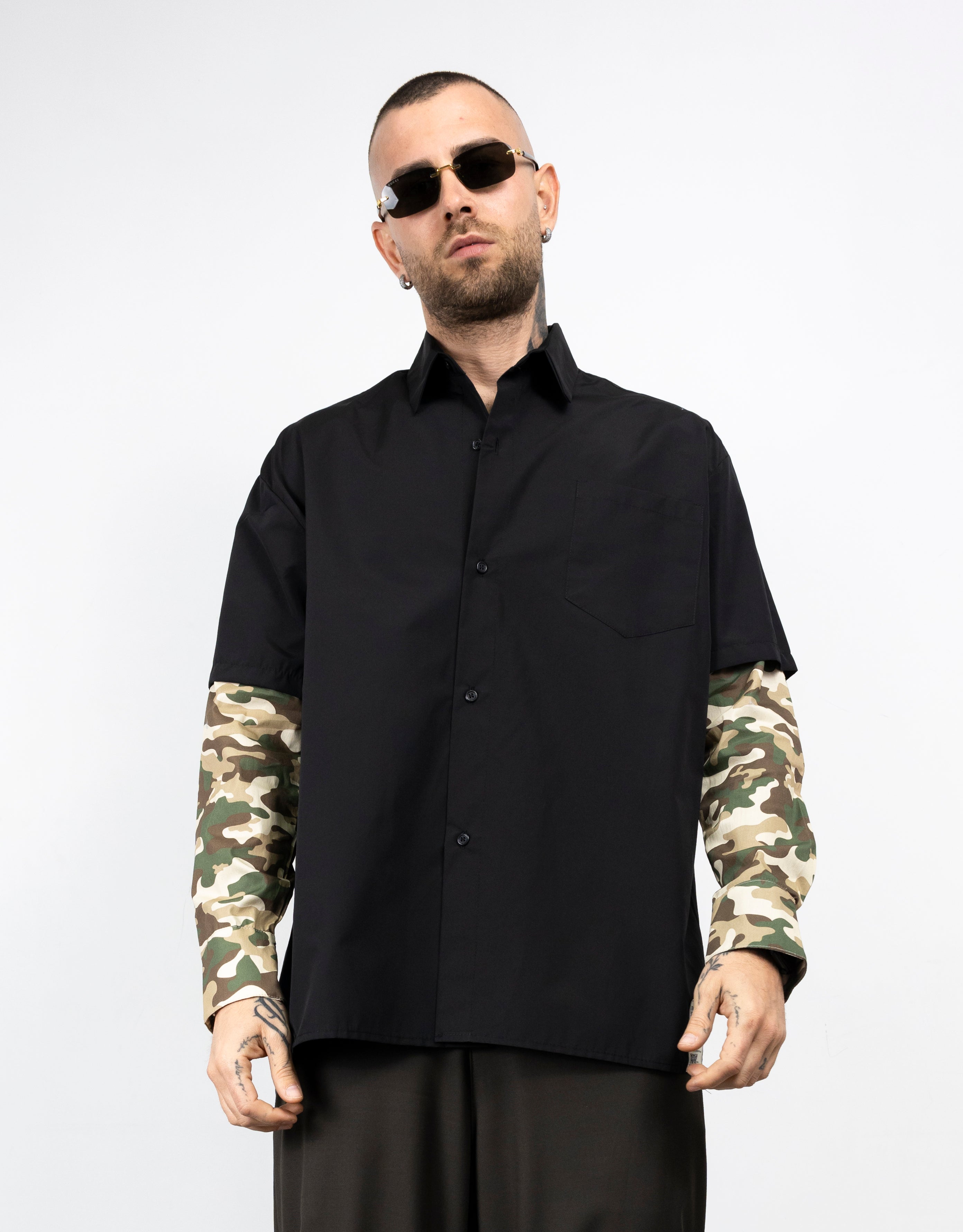 Camicia doouble sleeve mimetic