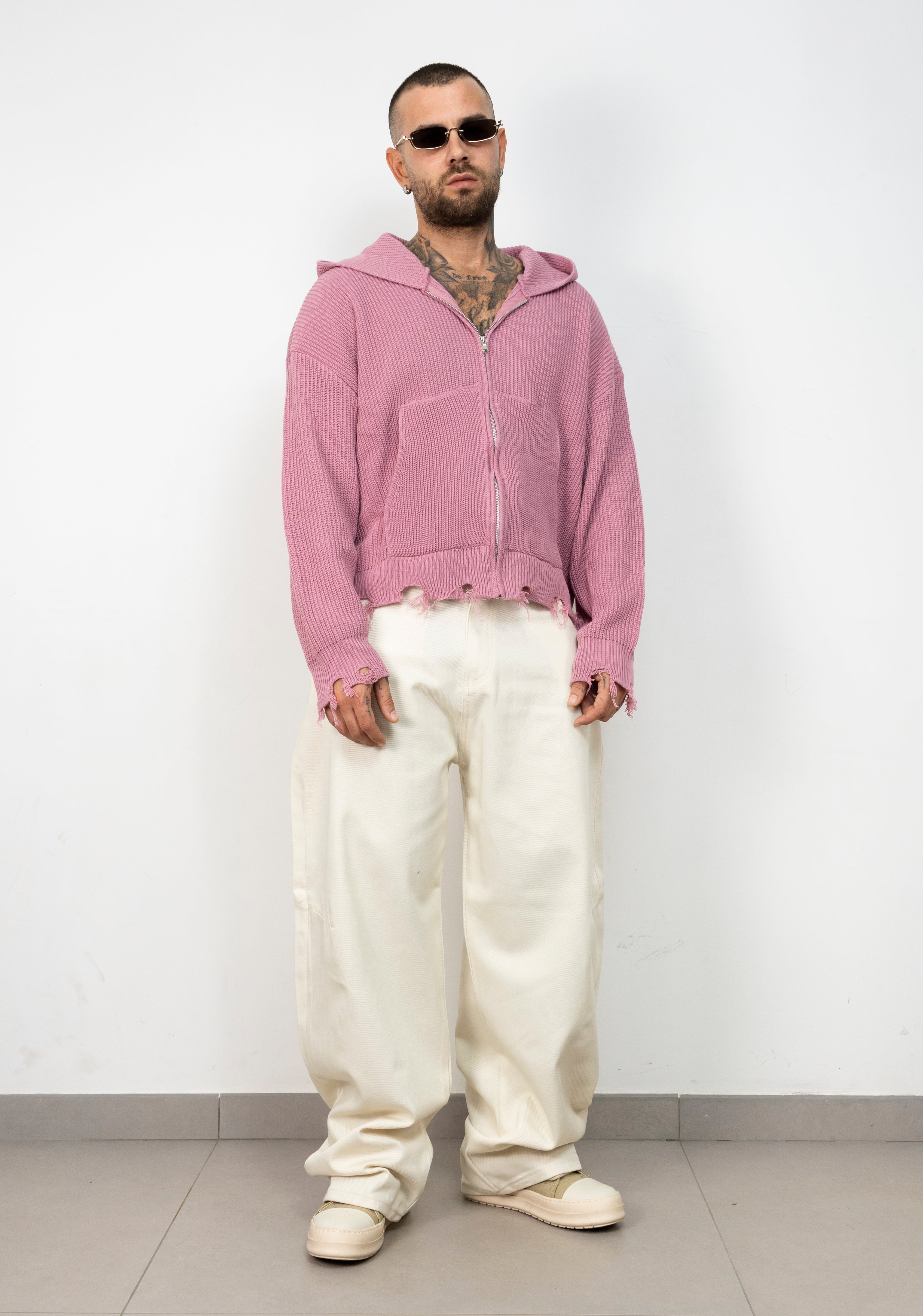 Cardigan Zip Ripped