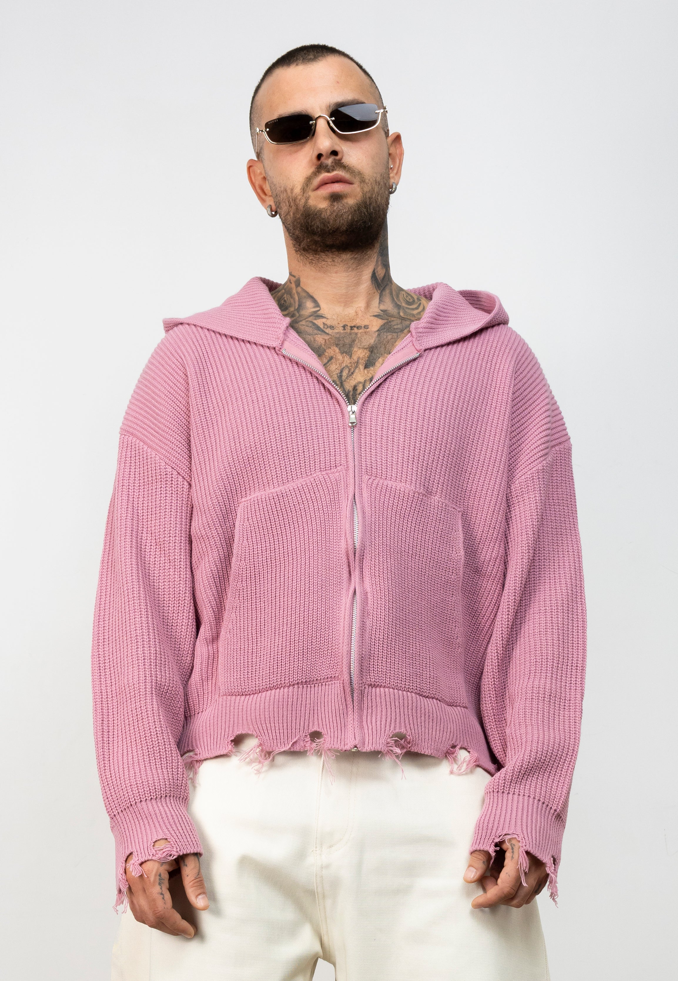 Cardigan Zip Ripped
