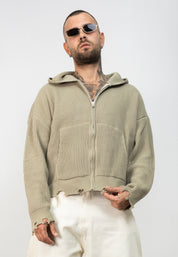 Cardigan Zip Ripped