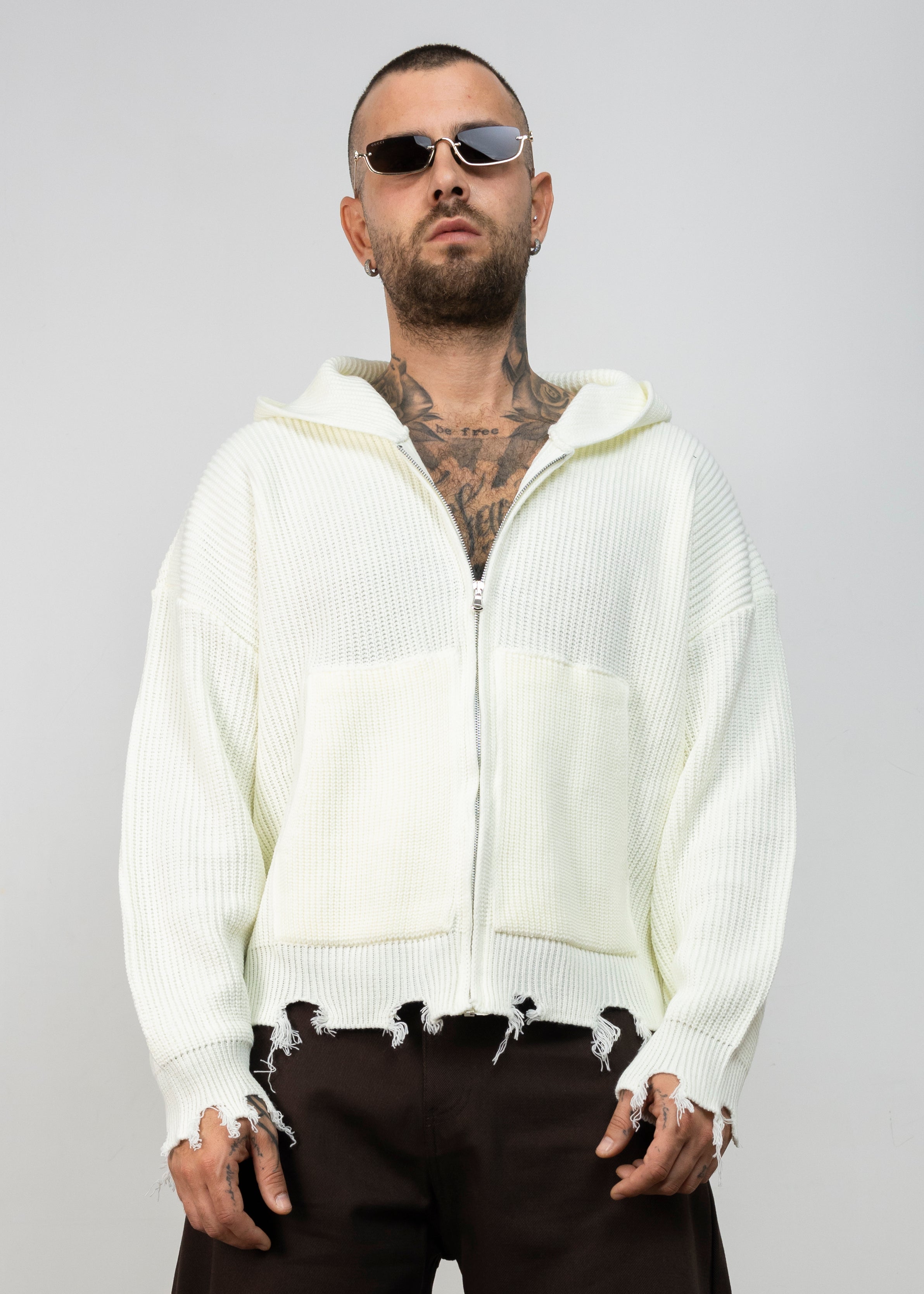 Cardigan Zip Ripped