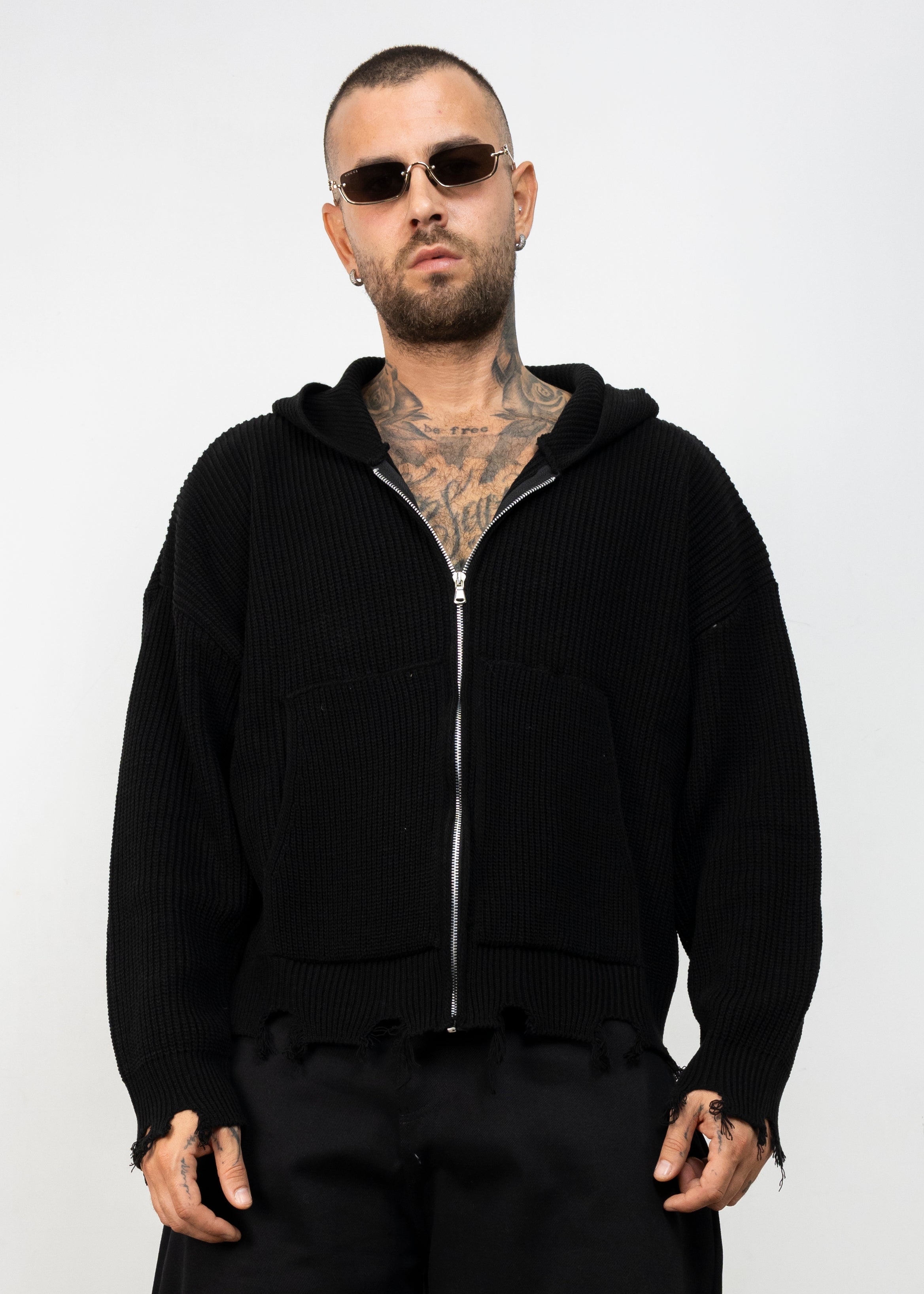 Cardigan Zip Ripped