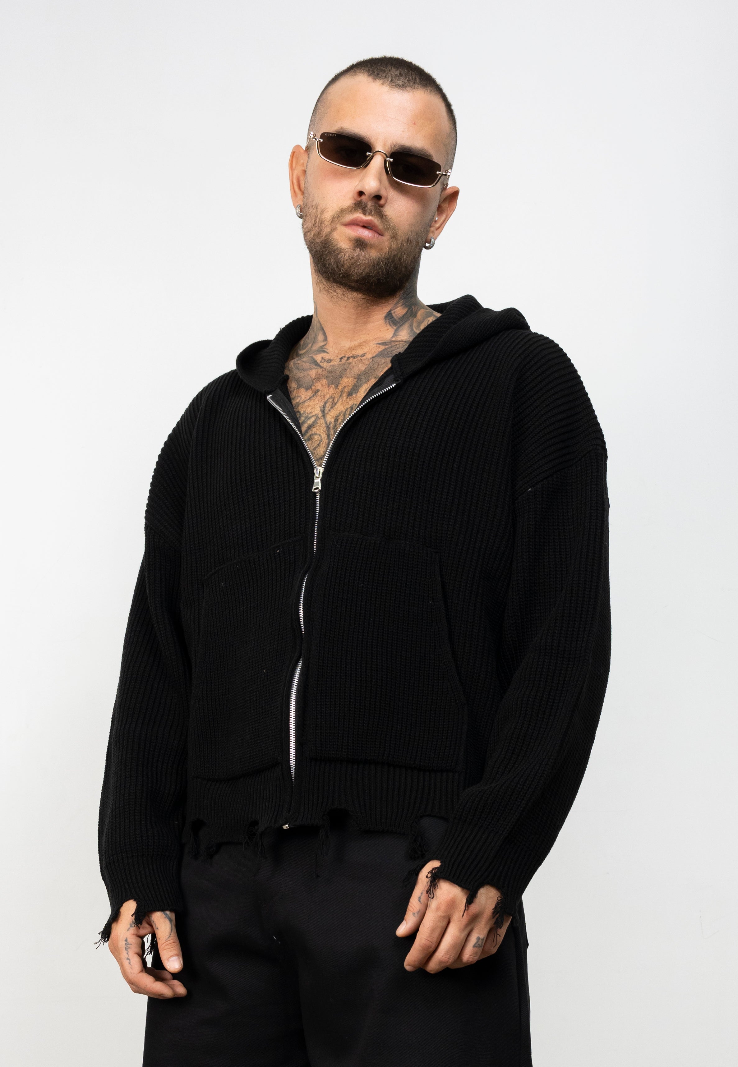 Cardigan Zip Ripped