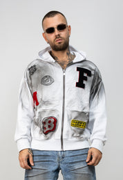 Hoodie Zip America Patch