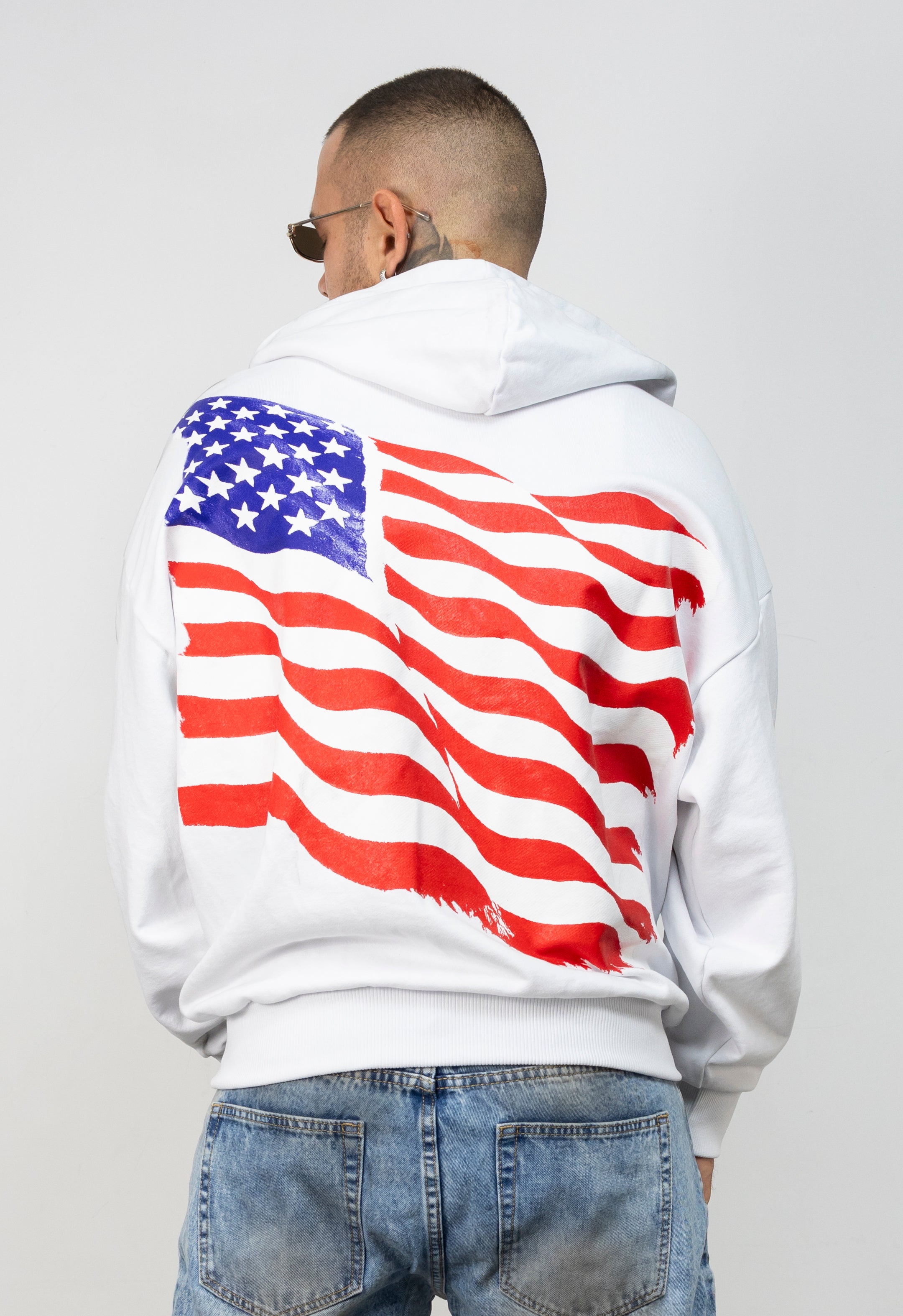 Hoodie Zip America Patch