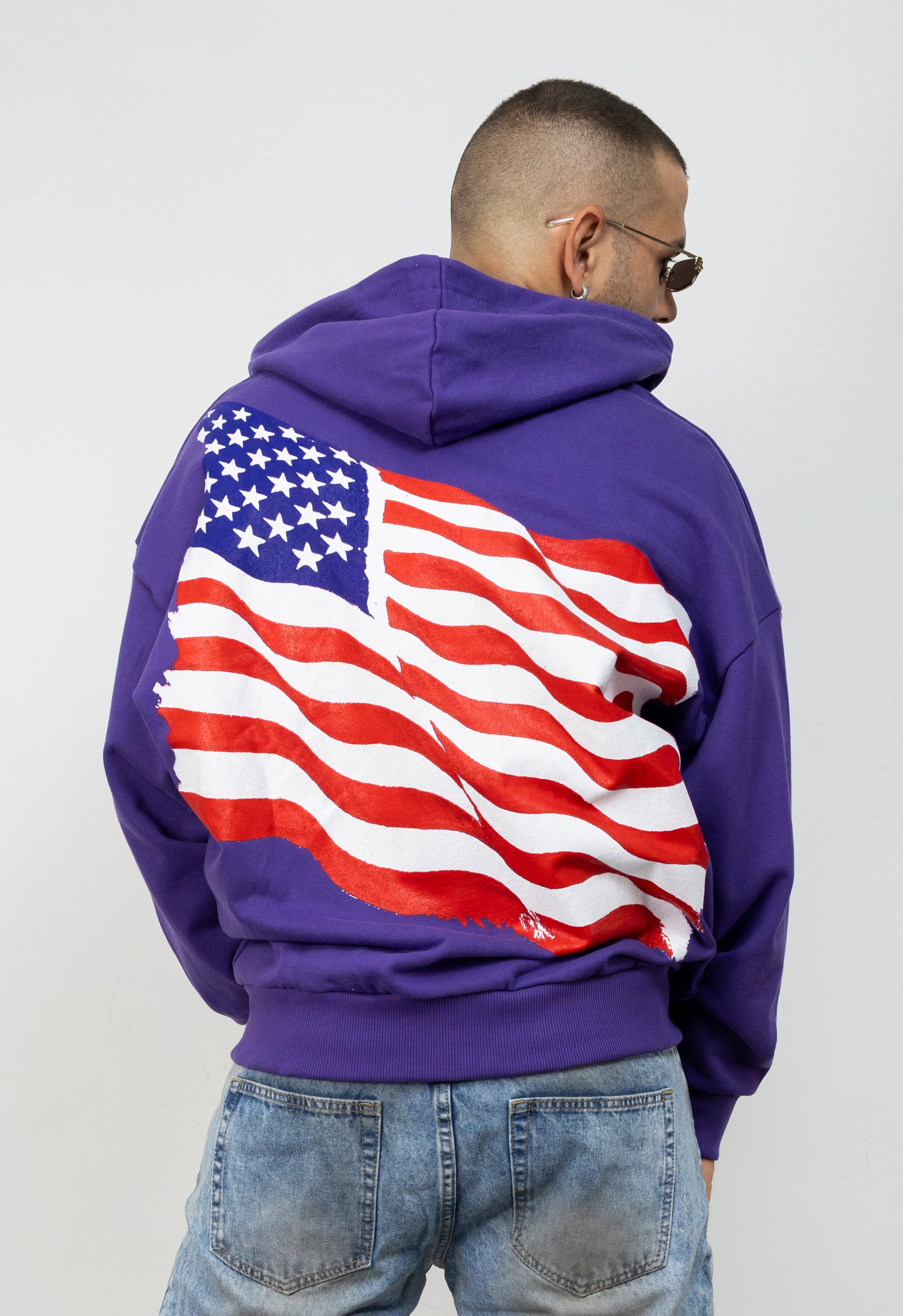 Hoodie Zip America Patch