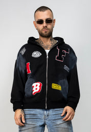 Hoodie Zip America Patch