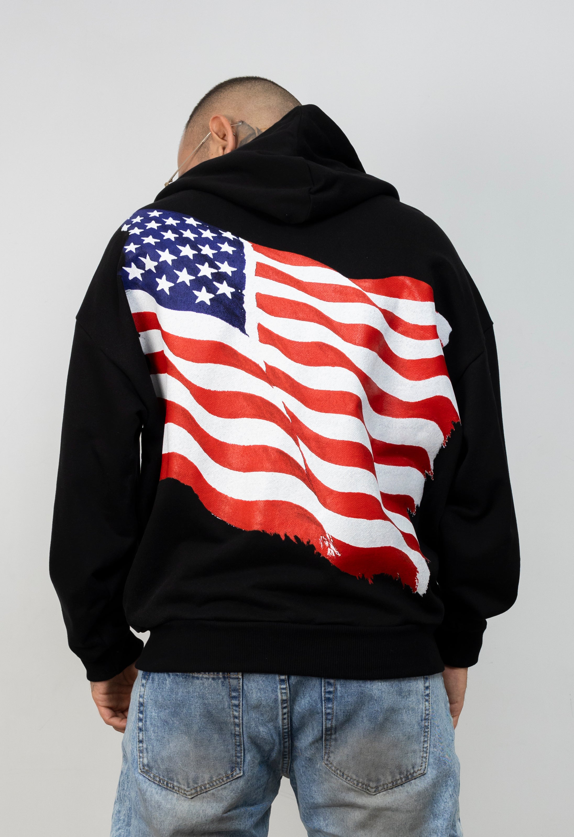 Hoodie Zip America Patch