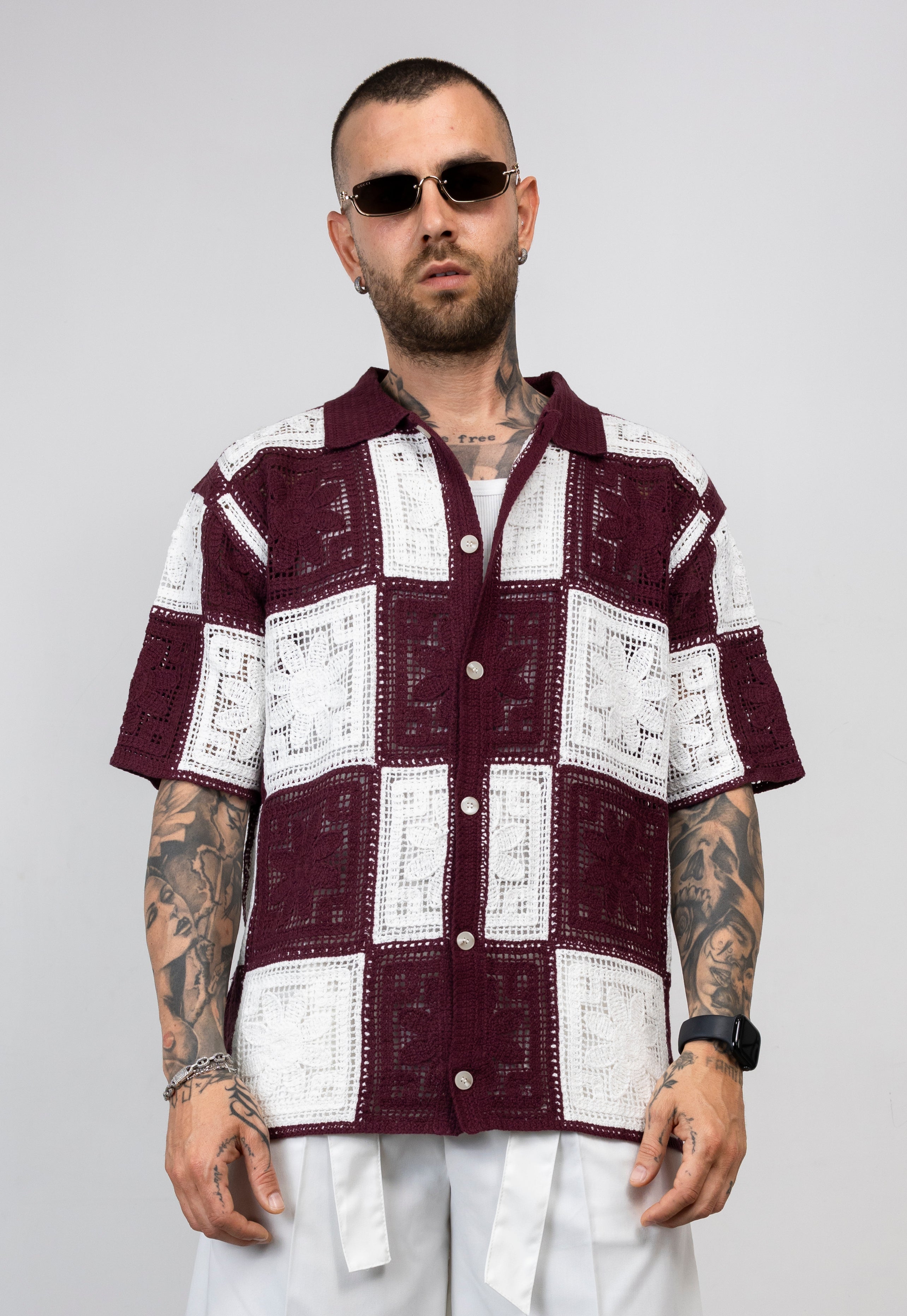 Camicia in Filo Crochet Bicolore