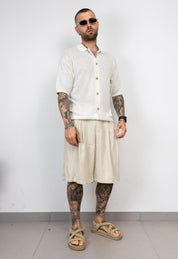 Camicia in Filo Traforato con Colletto