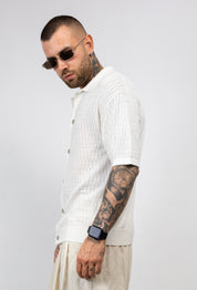 Camicia in Filo Traforato con Colletto