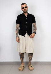 Camicia in Filo Traforato con Colletto