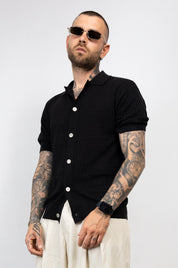 Camicia in Filo Traforato con Colletto