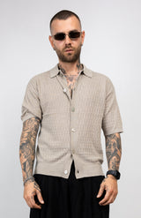 Camicia in Filo Traforato con Colletto