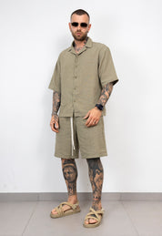 Coordinato Camicia e Bermuda Misto Lino