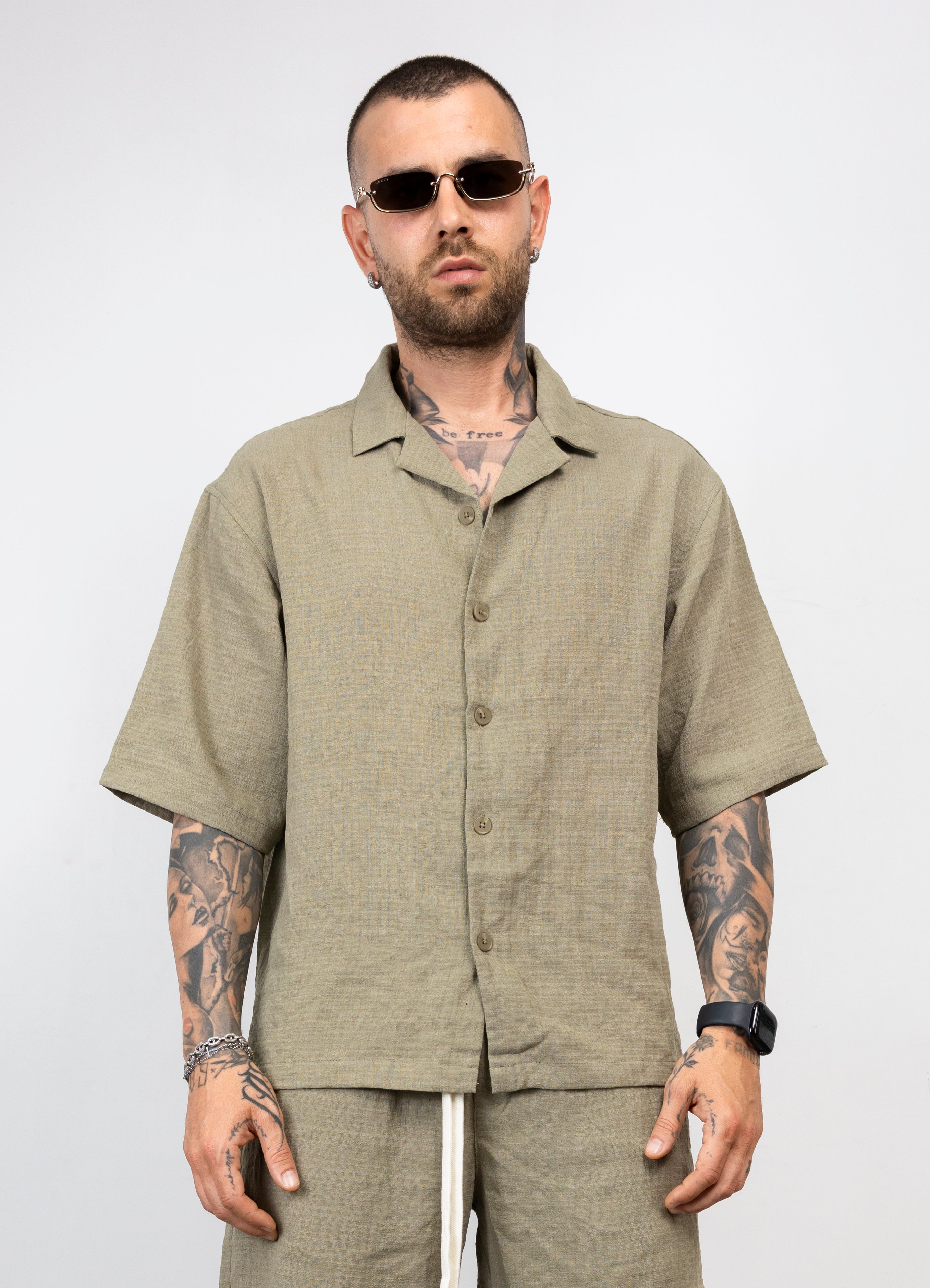 Coordinato Camicia e Bermuda Misto Lino