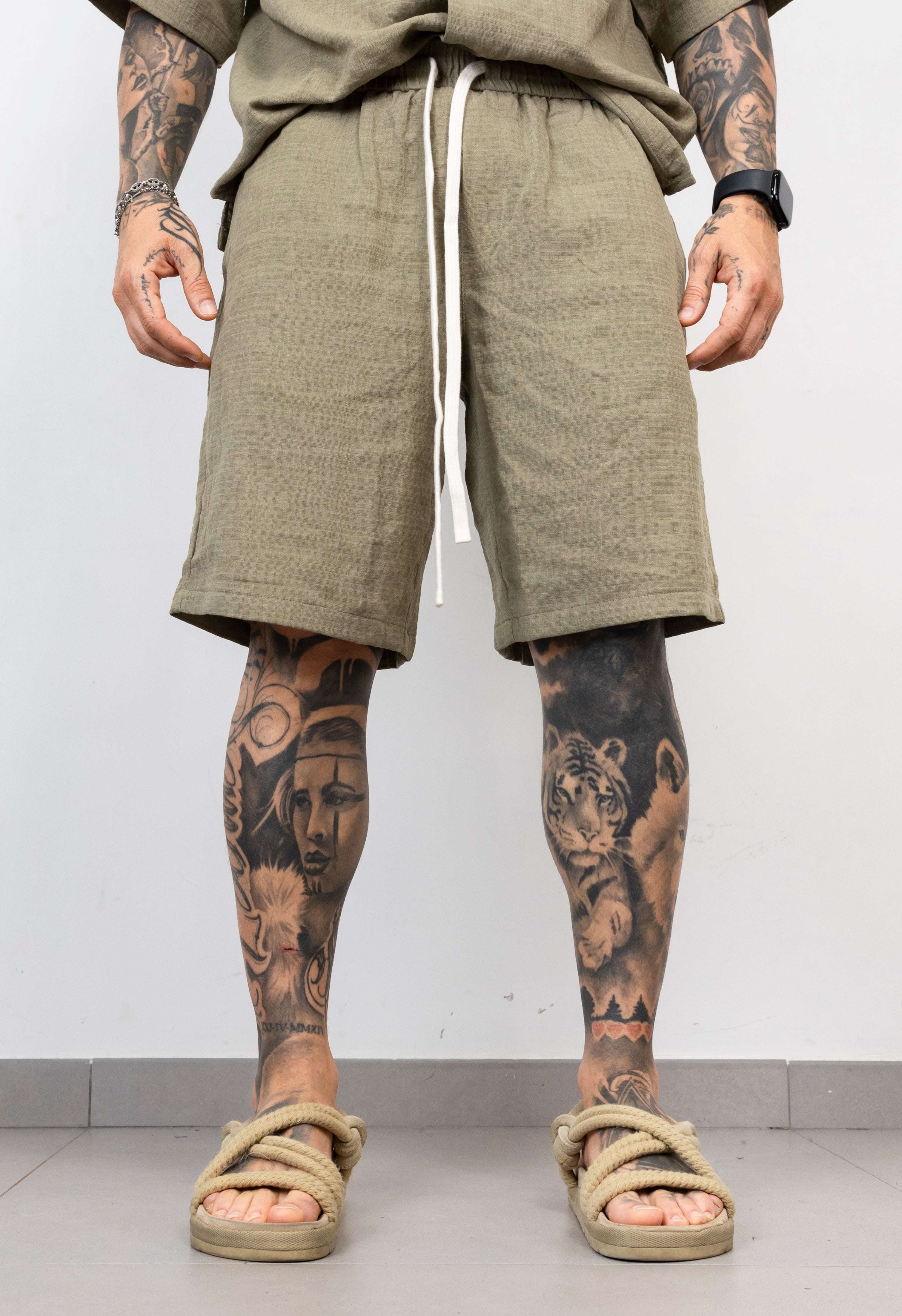 Coordinato Camicia e Bermuda Misto Lino