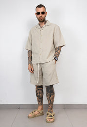 Coordinato Camicia e Bermuda Misto Lino